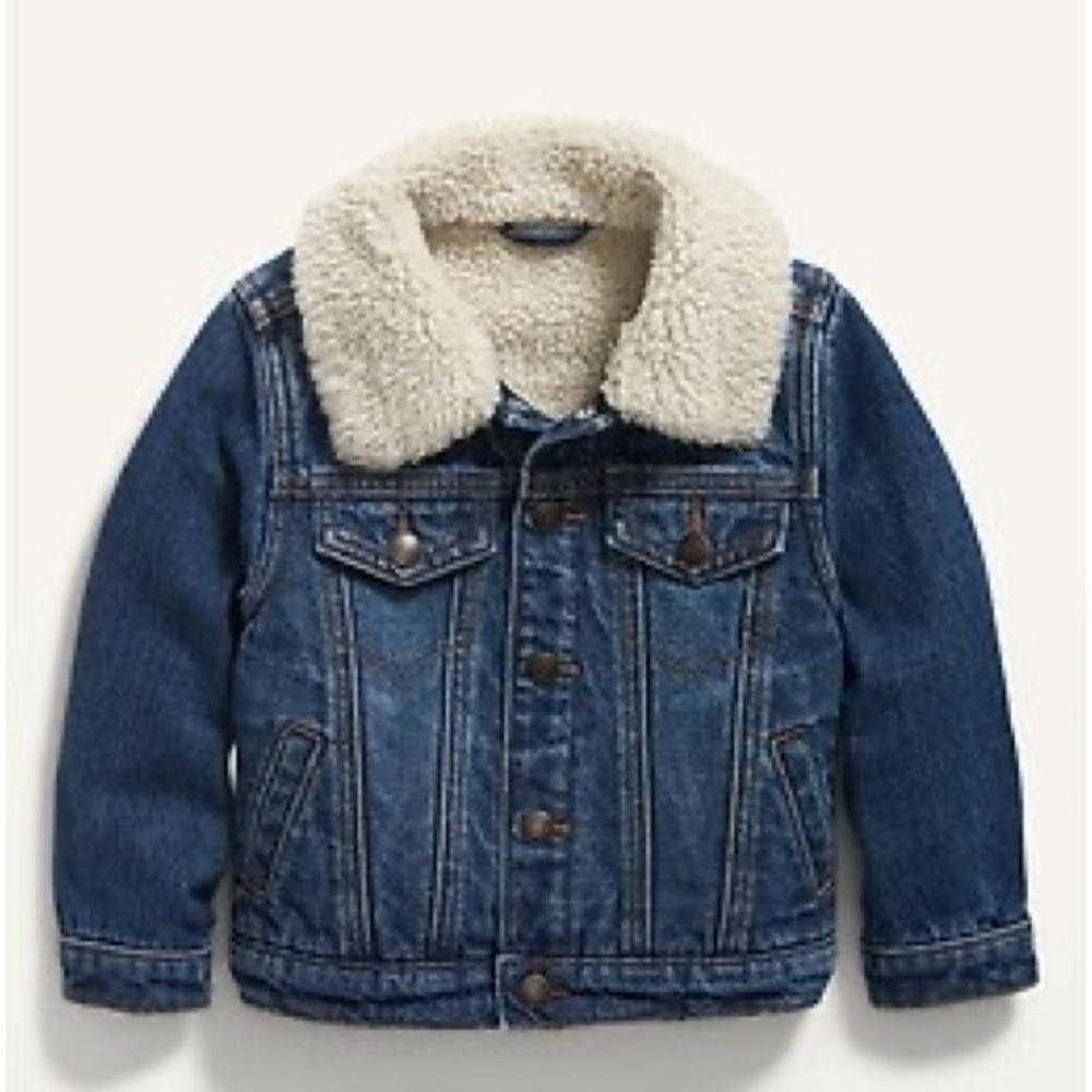 Old Navy Unisex Sherpa-Lined Jean Trucker Jacket for Toddler 18-24 Months